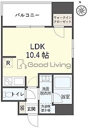 TOWERS香椎駅前 ワンルームの間取図画像