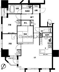 アメックス赤坂門タワー 2LDKの間取図画像