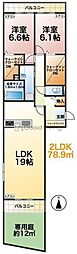 WOOD'SPEAK大濠 2LDKの間取図画像