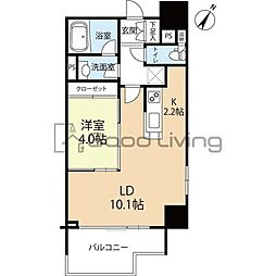 ラクレイス西新 1LDKの間取図画像