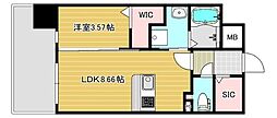 リファレンス六本松ビル 1LDKの間取図画像