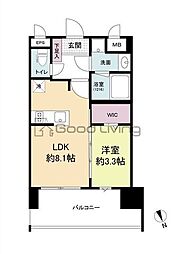 ブランシエスタ千早RJR 1LDKの間取図画像