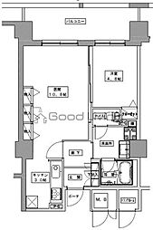 天神プレイスWEST棟 1LDKの間取図画像