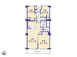 メゾンドール多摩川 3LDKの間取り