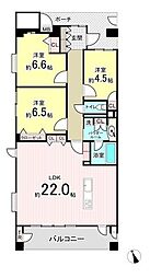 小田急コアロード読売ランド前 3LDKの間取図画像