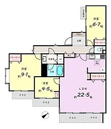 百合ヶ丘ガーデンハウス12街区 3LDKの間取図画像