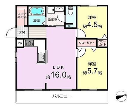 2LDK 間取り