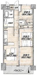 チサンマンション第5南仙台 3LDKの間取図画像