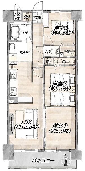 間取りを拡大表示