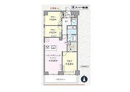 国立東壱番館 3LDKの間取図画像