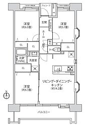 府中グリーンハイツ4号棟 3LDKの間取図画像