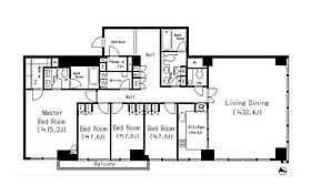 レジディア市谷砂土原 N201 ｜ 東京都新宿区市谷砂土原町3丁目（賃貸マンション4LDK・2階・191.20㎡） その2