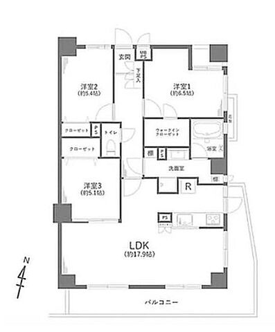 間取り ライオンズガーデン赤塚公園 3階/605