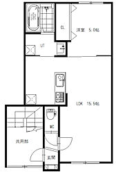 rassurer 1LDKの間取図画像