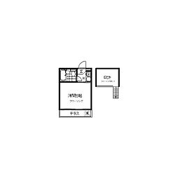 ホワイトベル 1Kの間取図画像