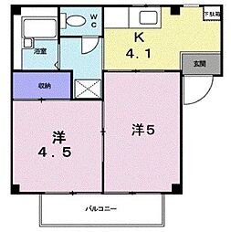 JR山陽本線 東福山駅 徒歩22分の賃貸アパート 1階2Kの間取り