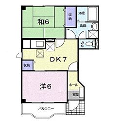 井原鉄道 井原駅 徒歩9分の賃貸アパート 1階2DKの間取り
