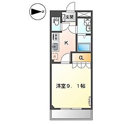 JR山陽本線 大門駅 徒歩17分の賃貸マンション 2階1Kの間取り