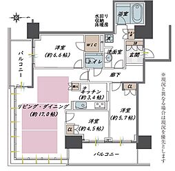 グランドメゾン新梅田タワーザクラブレジデンス 3LDKの間取図画像