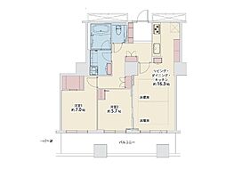ザ・梅田タワー 2LDKの間取図画像