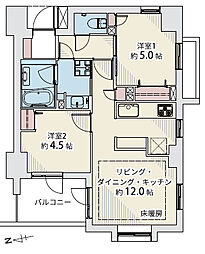 ライオンズヴィアーレ町屋 2LDKの間取図画像