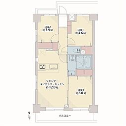 リーベスト武蔵小金井 3LDKの間取図画像