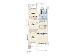 アーバンスクエア博多駅 3LDKの間取図画像