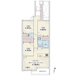 東急ドエルアルス大塚南 3LDKの間取図画像
