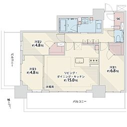 パークタワー西新宿エムズポート 3LDKの間取図画像