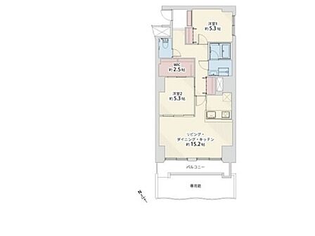 2LDK+W+専用庭、専有面積67.08?、バルコニー面積7.18?、専用庭面積37.17?、室内リノベーション実施