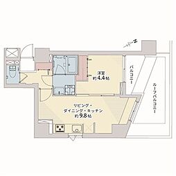 ルピナス麻布シティフォルム 1LDKの間取図画像