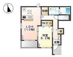 ルピナス 1LDKの間取図画像
