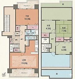 南港コープうしお22号棟 4LDKの間取図画像