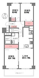 千船ビューハイツ 3LDKの間取図画像