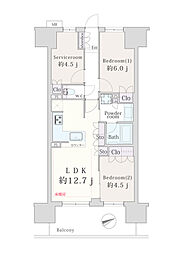 レーベン清瀬THETOWER 2SLDKの間取図画像