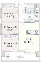 トーア第2亀戸マンション 3LDKの間取図画像