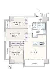 ネオマイム鶴見中央センターコート 3LDKの間取図画像