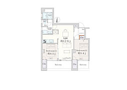シュロスオータニ綱島 2LDKの間取図画像