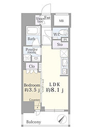 PALACESTAGE上野入谷 1LDKの間取図画像
