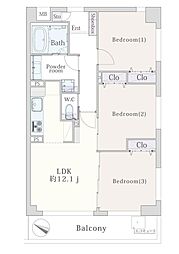 ベルフォート小田急相模原 3LDKの間取図画像