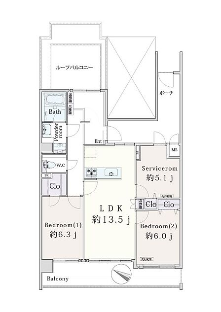 2SLDK 間取り