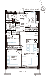 加賀マンション 2SLDKの間取図画像