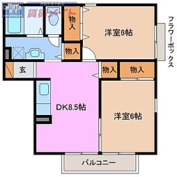コーポルグラン 2DKの間取図画像