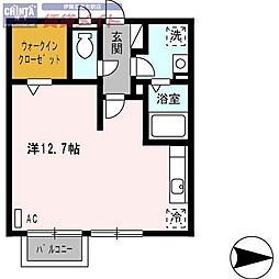 コーポ青葉 ワンルームの間取図画像