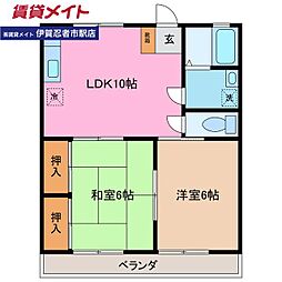 FORTYNIGHNKITA 2LDKの間取図画像