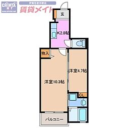 エレガンス・セレノ 1SKの間取図画像