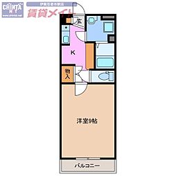 フォレストインシラーズ 1Kの間取図画像