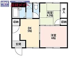 🉐敷金礼金0円！🉐コーポハネカ　B
