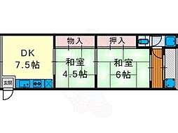 豊マンション 2DKの間取図画像