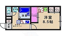 レオパレスグランシャリオ 1Kの間取図画像